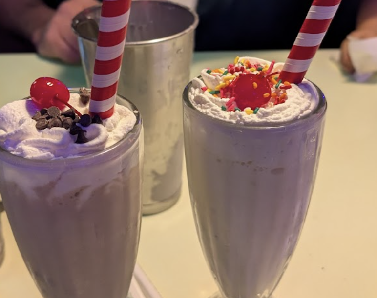 Corvette Diner signature dishes Boneless Dinosaur Wings
Hand-Spun Milkshakes
Ed Sullivan's Sweet Potato Fries